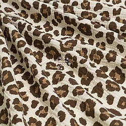 Двошаровий жатий муслін "Великі леопардові плями на ванільному тлі", ширина 135 см