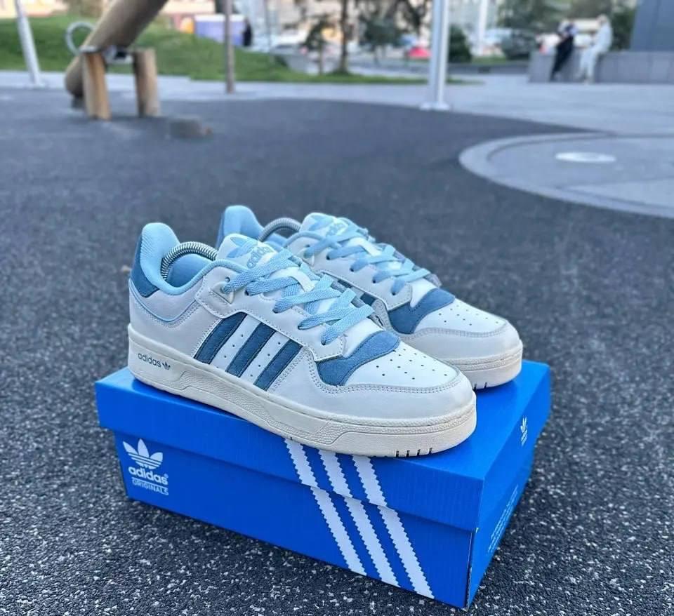 Чоловічі кросівки Adidas Rivalry low White Blue Білі Взуття Адідас Ривели Лов замша шкіра на липучці демісезон, фото 1