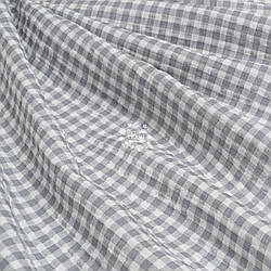 Двошаровий жатий муслін "Сіра клітинка", ширина 135 см