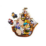 Дерев'яний пазл-вкладка: "Бегемотики - пірати". Розвиваюча гра (ПСД083), фото 3