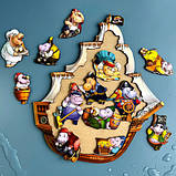 Дерев'яний пазл-вкладка: "Бегемотики - пірати". Розвиваюча гра (ПСД083), фото 5