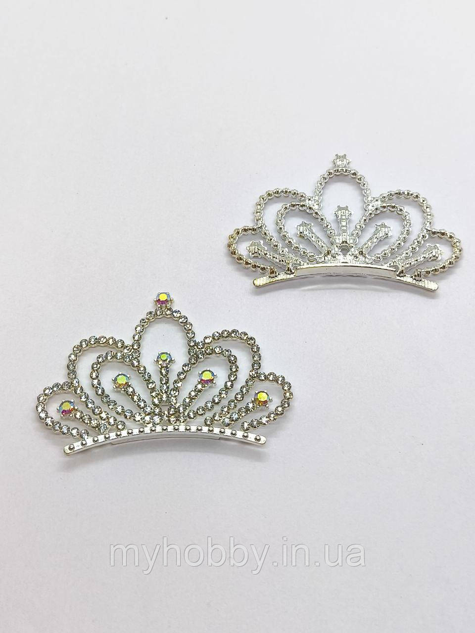 Корона металева зі стразами 5,5*3,8см, фото 1