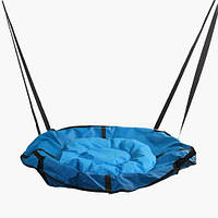 💙Кругле підвісне крісло-гойдалка діаметр 60 см до 150 кг водонепроникний гамак гніздо для дому 270896 Синій