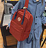 Стильний текстильний рюкзак. Вишневий з синім, фото 8
