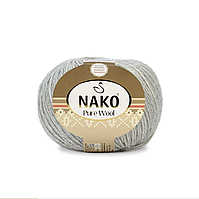 Nako Pure Wool (Нако Пур Вул) №00195 світло-сірий (Пряжа 100% вовна, нитки для в'язання)