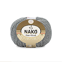 Nako Pure Wool (Нако Пур Вул) №00194 сірий (Пряжа 100% вовна, нитки для в'язання)