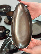 Тарілка керамічна овальна коричнева Копер 27.5 см арт. 101-0444, фото 3