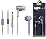 Навушники REMAX RM-535 гарнітура з мікрофоном срібляста, фото 6