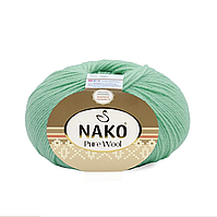 Nako Pure Wool (Нако Пур Вул) №10001 світло-зелений (Пряжа 100% вовна, нитки для в'язання)