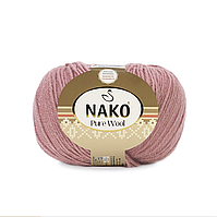 Nako Pure Wool (Нако Пур Вул) №11948 рожевий (Пряжа 100% вовна, нитки для в'язання)