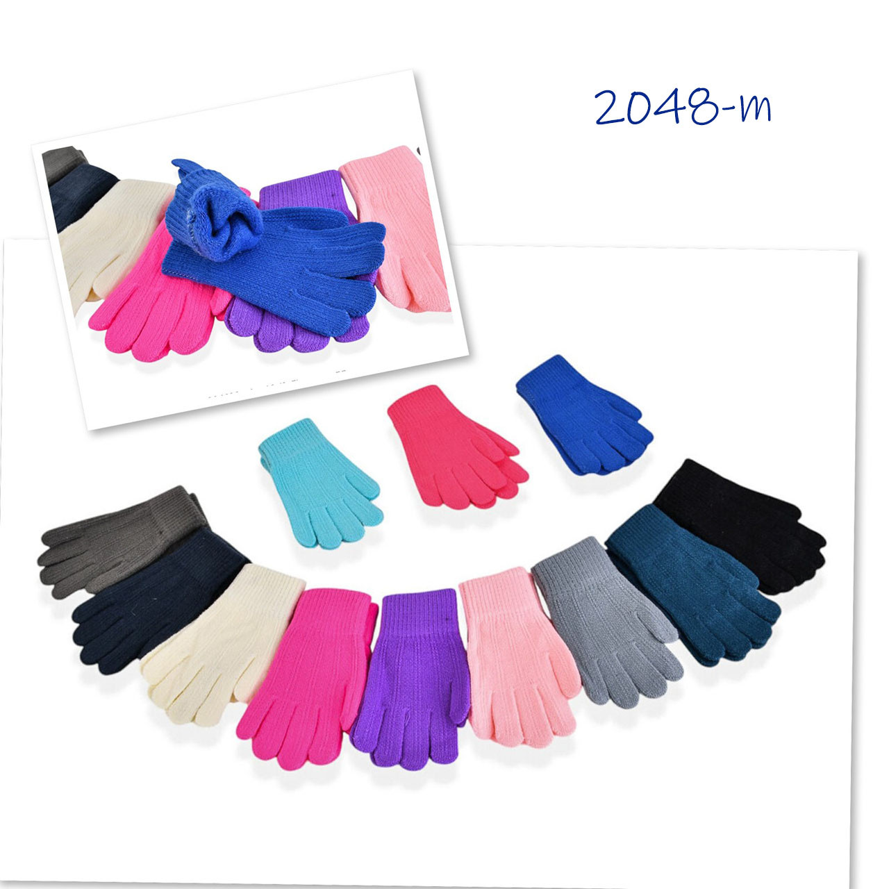 В'язані рукавички для дівчинки "Одинарні" Розмір: 3-5 років (24509), фото 1