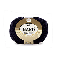 Nako Pure Wool (Нако Пур Вул) №00217 чорний (Пряжа 100% вовна, нитки для в'язання)