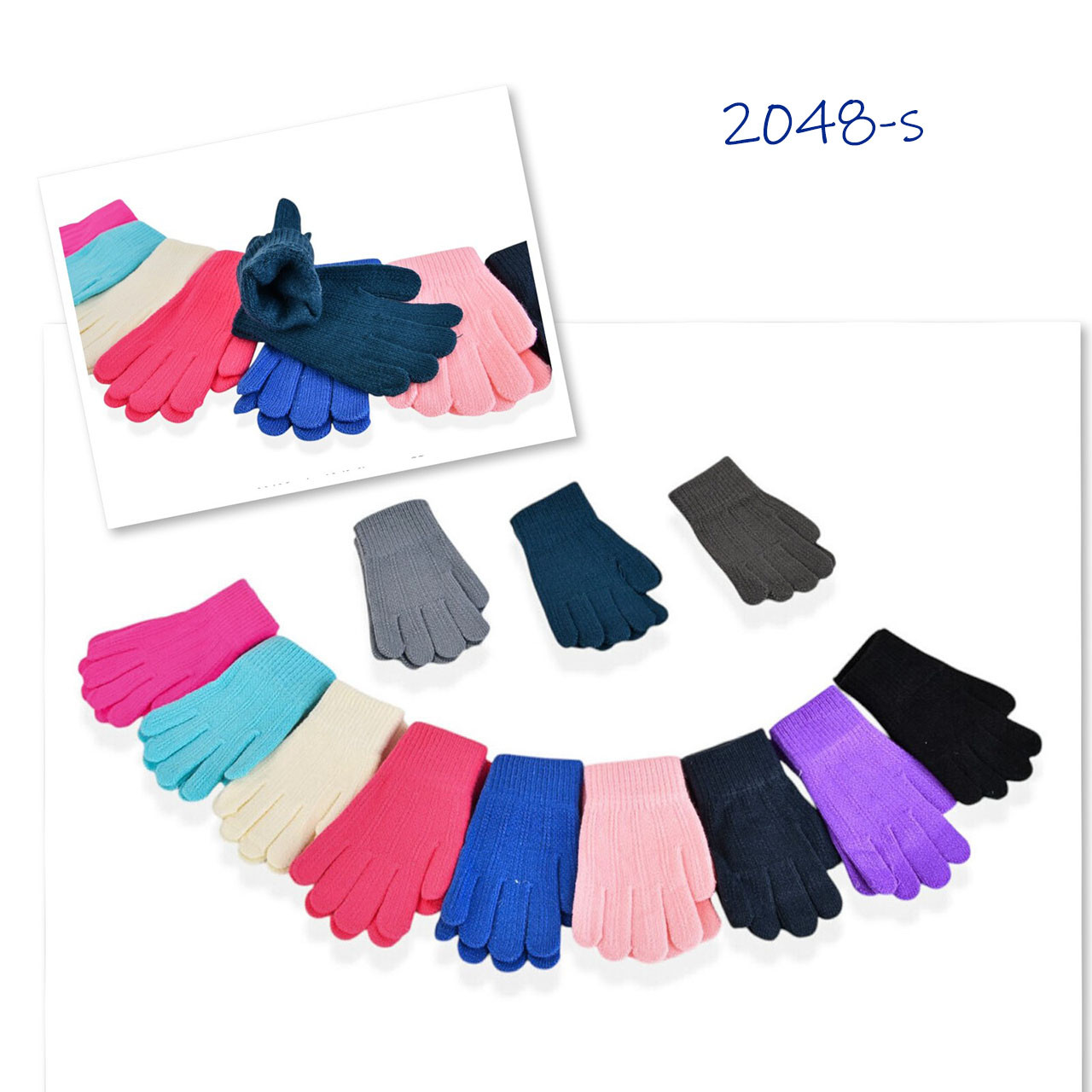 Дитячі в'язані рукавички "Одинарні" для дівчаток Розмір: 2-3 роки (24508), фото 1