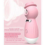 Кліторальний вакуумний вібратор в капелюшку Wo-sex Lilo USB - Рожевий, фото 2