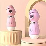 Кліторальний вакуумний вібратор в капелюшку Wo-sex Lilo USB - Рожевий, фото 5