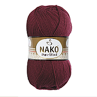 Nako Pure Wool (Нако Пур Вул) №06592 бордовий (Пряжа 100% вовна, нитки для в'язання)