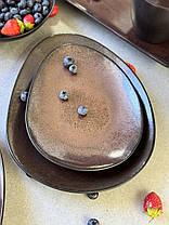 Тарілка керамічна овальна коричнева Копер 27.5 см арт. 101-0444, фото 5