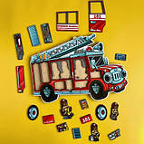 Дерев'яний сортер-головоломка (дерев'яна вкладка) "Ведмедики-пожежники" (ПСФ005), фото 4