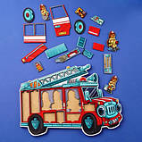 Дерев'яний сортер-головоломка (дерев'яна вкладка) "Ведмедики-пожежники" (ПСФ005), фото 5