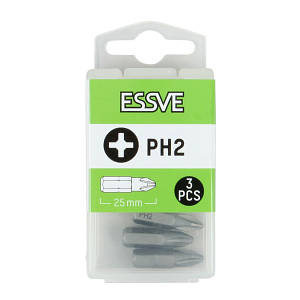 Біта ESSVE хрестова PH 2, 25 мм (3 шт./пач.)