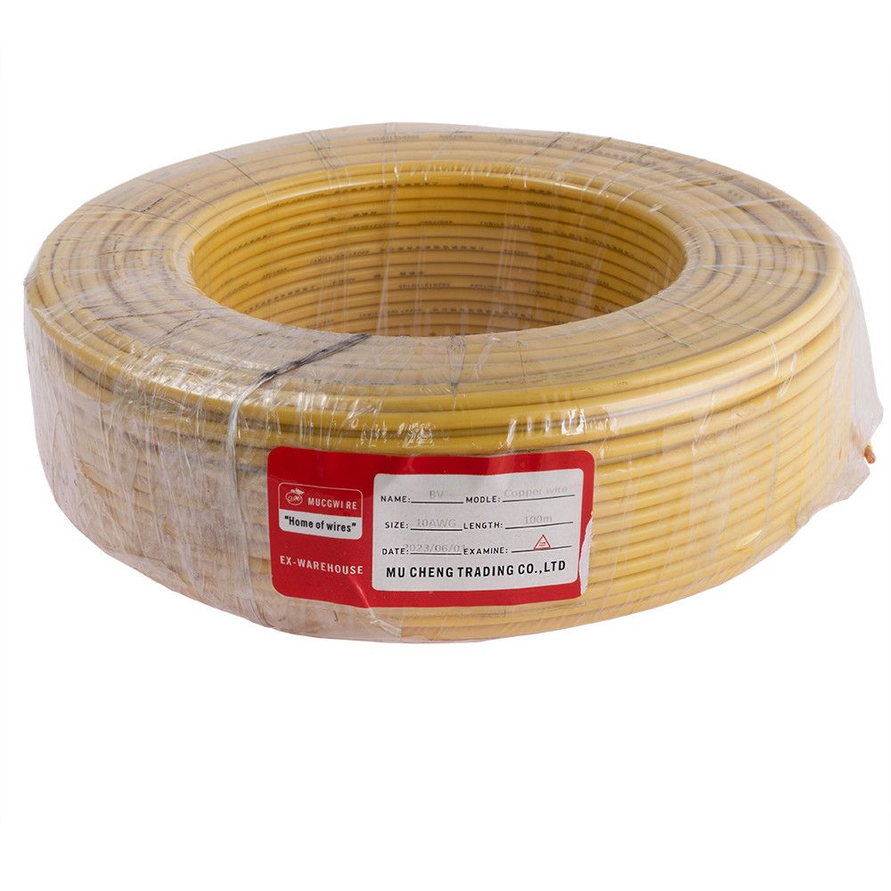 Дріт монолітний 6.0mm2 (10AWG/D2.76 мм, мідь, PVC), жовтий, 1 м