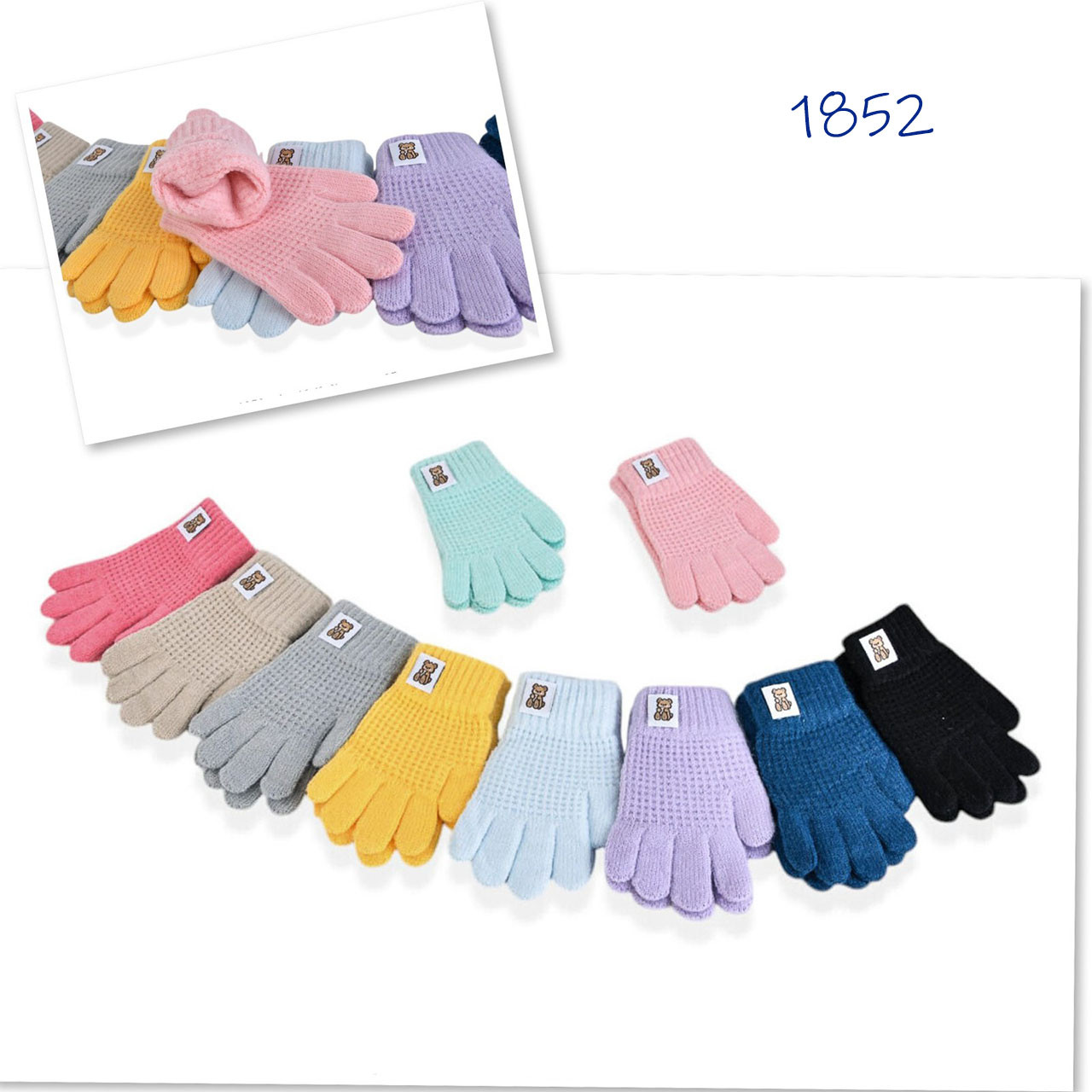 Кольорові дитячі одинарні рукавички для малюків Розмір: 2-3 роки (24511), фото 1