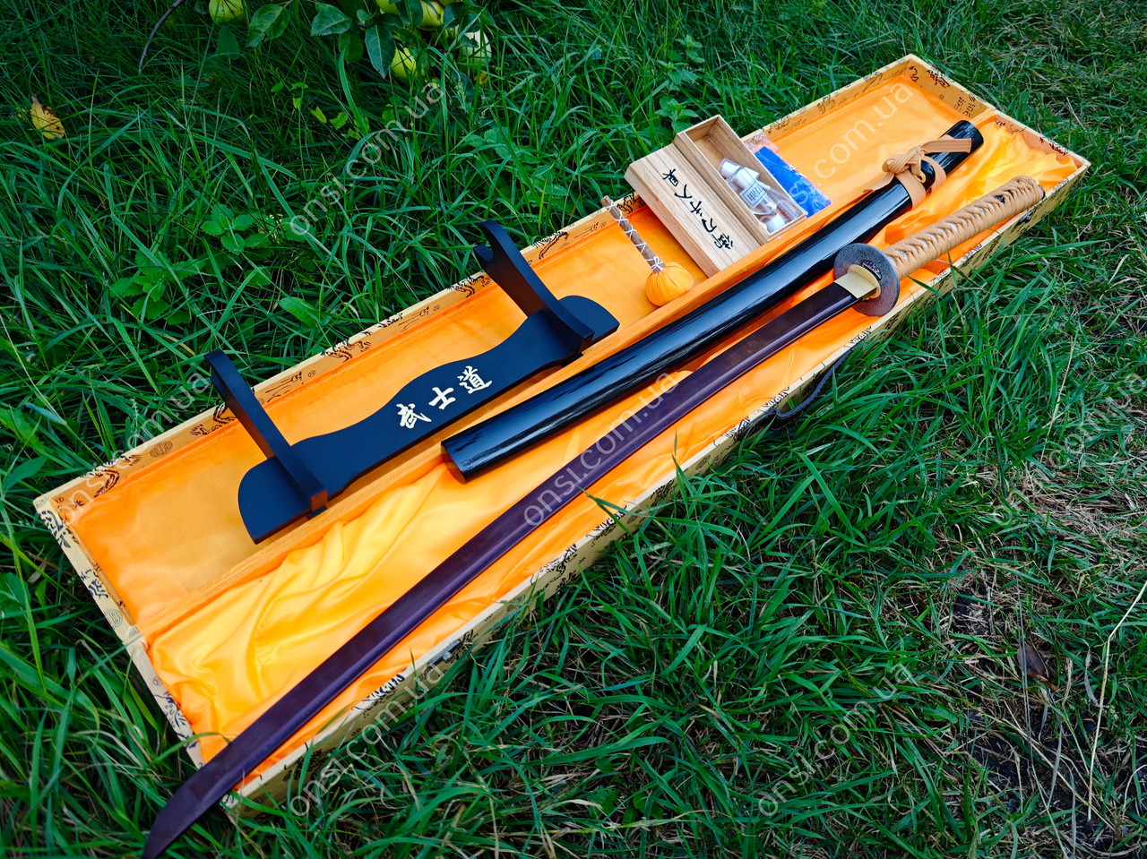 Самурайська катана "Red Damask" в оригінальній подарунковій коробці, фото 1