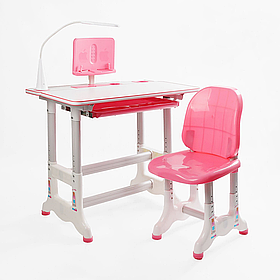 Парта шкільна з лампою та стільцем UL/L, Pink