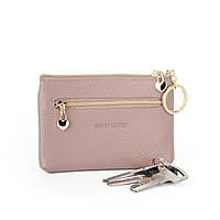 Ключниця шкіряна з кільцем на блискавці VC2013 пудрова