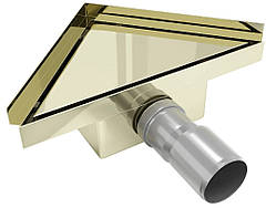 Трап для душу MEXEN FLAT 20x20 GOLD золотий кутовий *