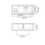 Умивальник (раковина) VBI KOMO R WHITE накладний підвісний, фото 2