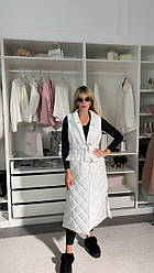 Жіночий жилет подовжений; Колір чорний білий моко; Розмір 42/46, 48/52