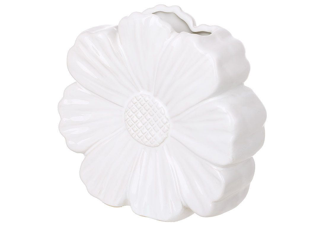 Керамічна ваза Ромашка 14.5*4*13.5см, колір - білий - 2 шт УПАКОВКА ТОВАР ВІД ВИРОБНИКА