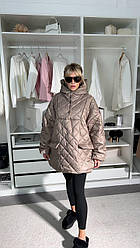 Жіноча куртка-анарак; Колір чорний білий моко; Розмір 42/48 ;