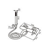 Змішувач для ванни і душу VBI MILANO BLACK настінний, фото 2