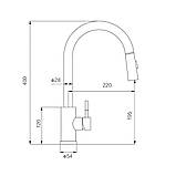Змішувач для кухні з витяжною лійкою VBI FLUSSO NICKEL, фото 2