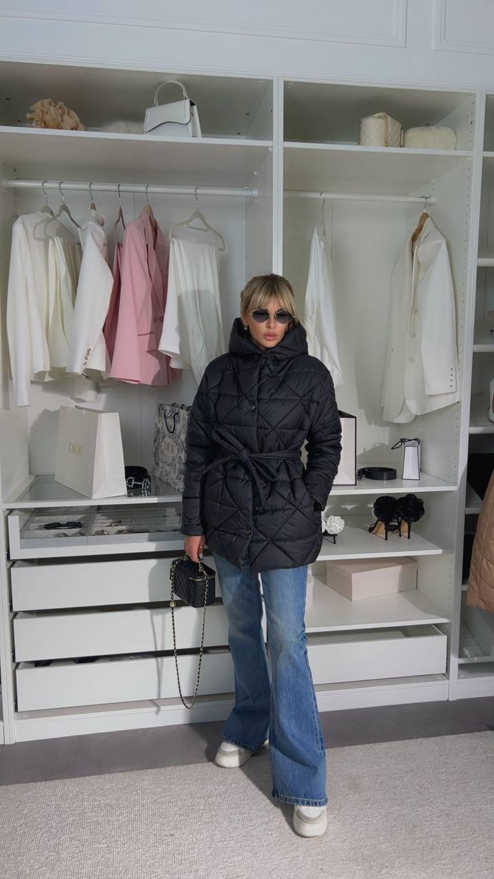 Жіноча куртка; Колір чорний бежевий пудра; Розмір 42/46 48/52 ;, фото 1