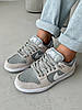 Жіночі кросівки Nike SB Dunk Wolf Grey White Найк СБ Данк бежеві з сірим замша демісезон унісекс, фото 10