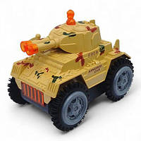 Танк-перевертач на батарейках, підсвічування, звук (пісочний) MIC (255978)