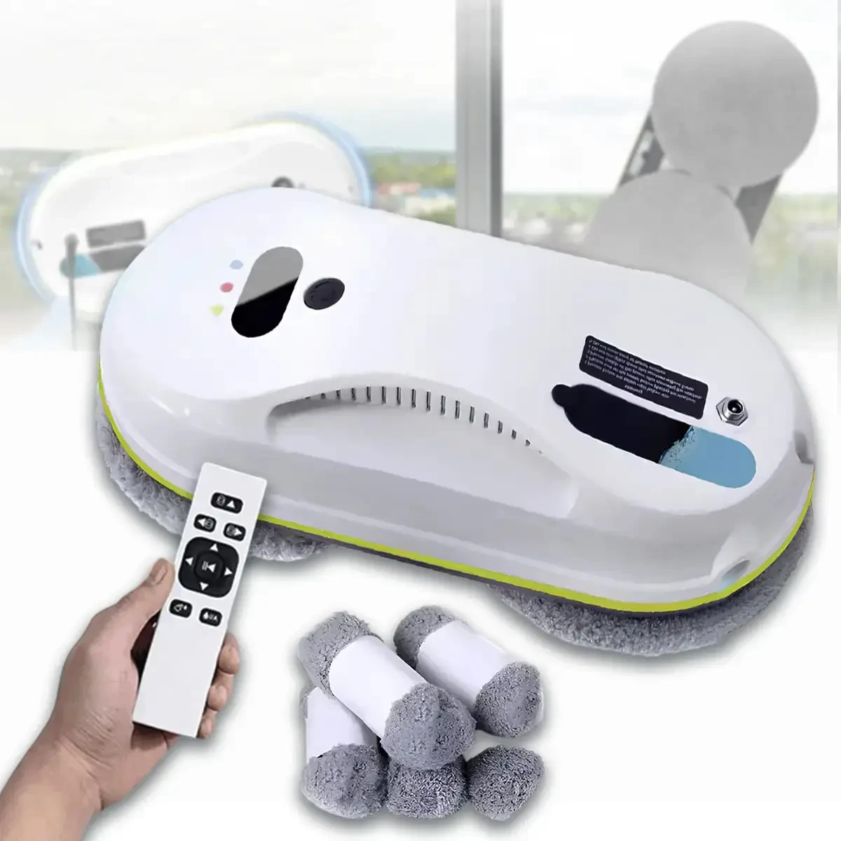 Робот мийник вікон із розпиленням води, 8 насадок Робот на акумуляторі для миття вікон