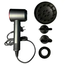 Фен стайлер для волосся 5 в 1 Premium Magic Hair 1600 Вт 5 насадок Рожевий, фото 4