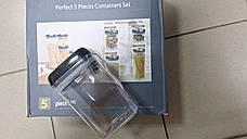 ОЧЕНКА! Набір контейнерів для сипких 5 предметів із кришками (Плохе паковання, тріщина на контейнері 3094), фото 2