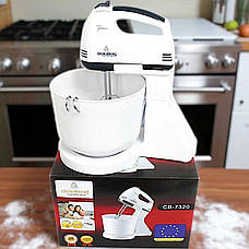 Кухонний міксер Crownberg CB-7320 настільний із підставкою і чашею, 7 швидкостей, фото 2