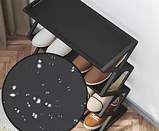 Пілочка для взуття з 4 розбірними рівнями в чорному кольорі, стильна полиця взуттєва 42х18.5х49.5 см, фото 2