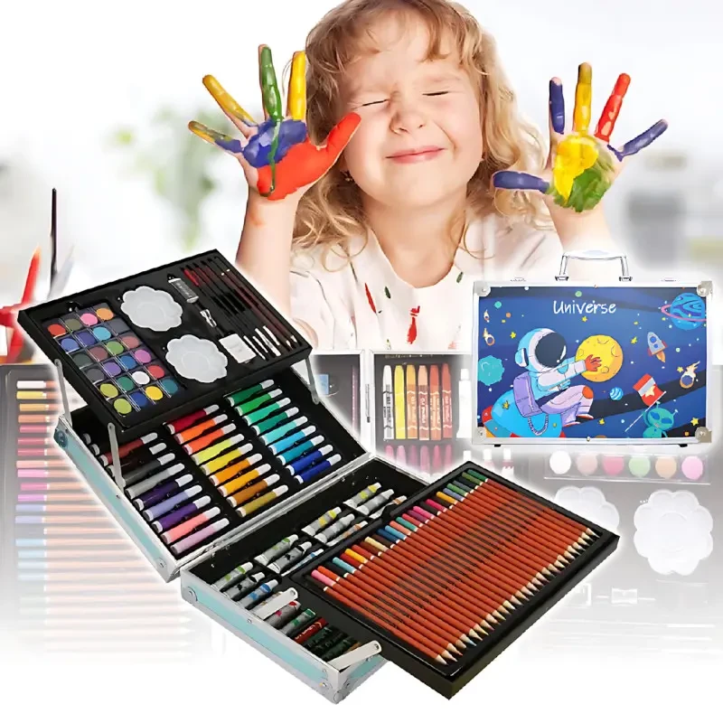 Набір для творчості "Астронавт" на 145 предметів в алюмінієвій валізі, синій, фото 1