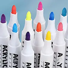 Акрилові маркери Acril-80 — 80 кольорів для безмежної творчості, Акрилові фломастери 80 шт. у кейсі, фото 4