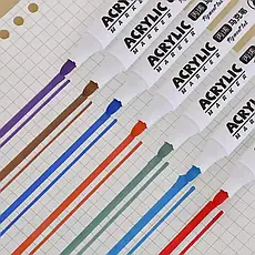 Набір яскравих акрилових маркерів Acril-48 насичених кольорів для творчості та художніх проєктів, фото 4