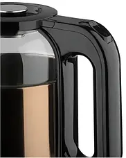 Чайник електричний 1.5 л із неіржавкої сталі зі скляним верхом RAF R.7832 Синій, фото 5