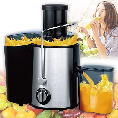 Соковижималка електрична з неіржавкої сталі потужністю 1000 Вт RAF R.2817S, фото 1