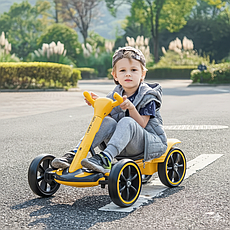 Дитячий електромобіль Go-Kart складаний/ Жовтий на акумуляторі 6V/C регульованою рамою, до 50 кг HL-B6, фото 4